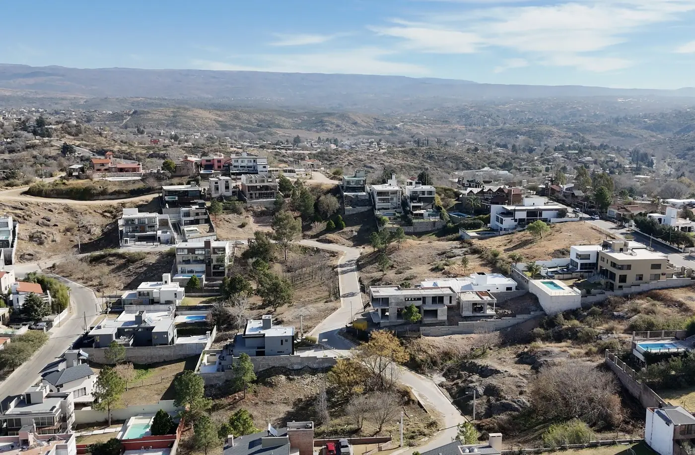Vista aérea de Barrio Becciu, Villa Carlos Paz